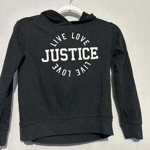 Justice kids live love logo hoodie, M